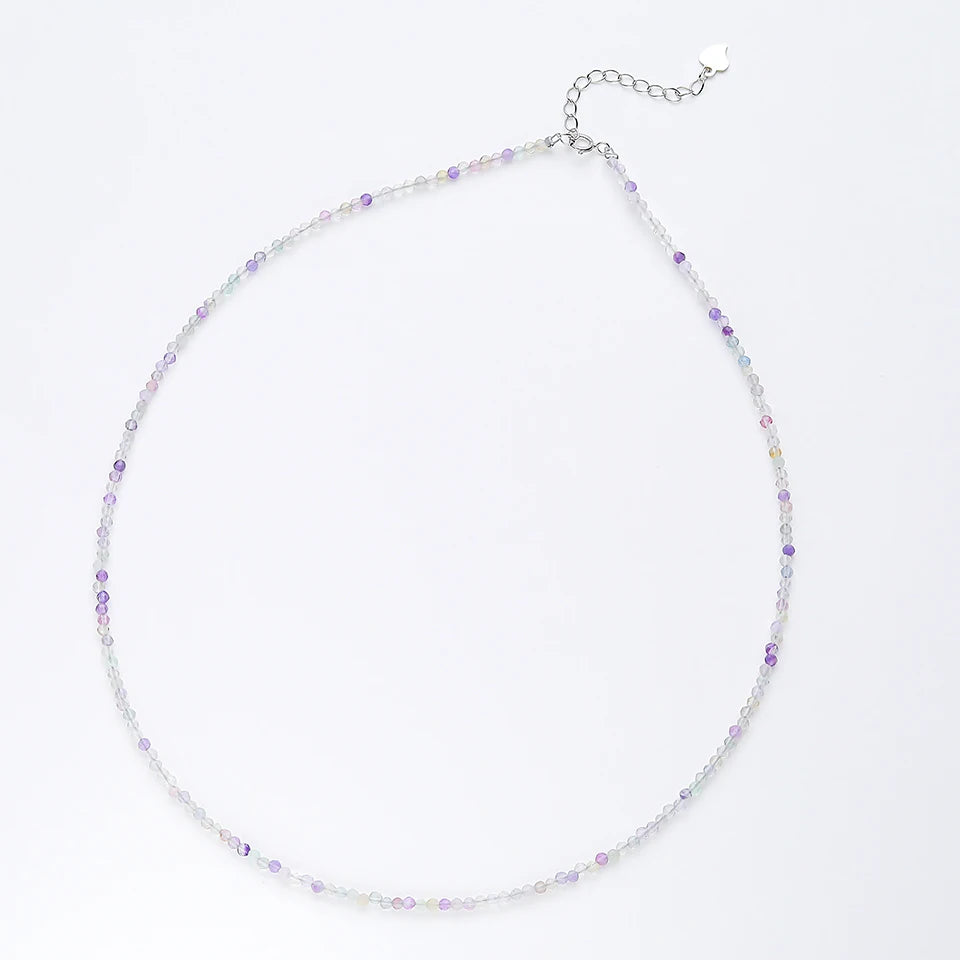 Feine Naturstein-Halskette mit 925 Silber – Spinell, Amethyst, Amazonit & mehr