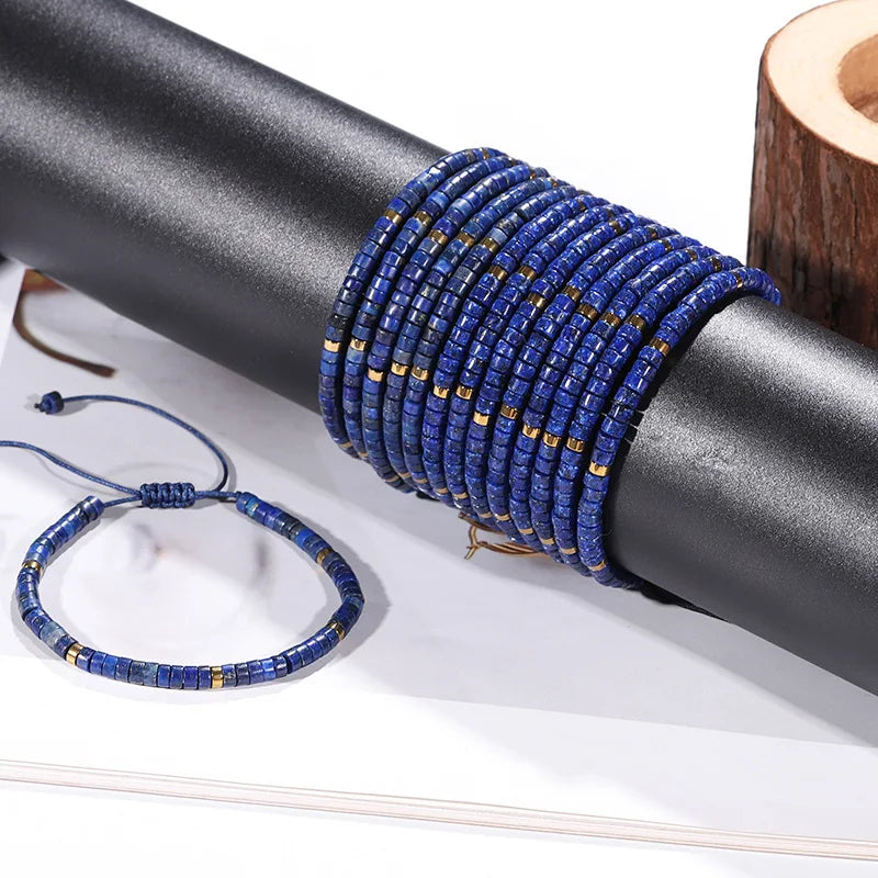 Damen-Armband mit Lapislazuli – Naturstein, handgemacht, fein & flexibel