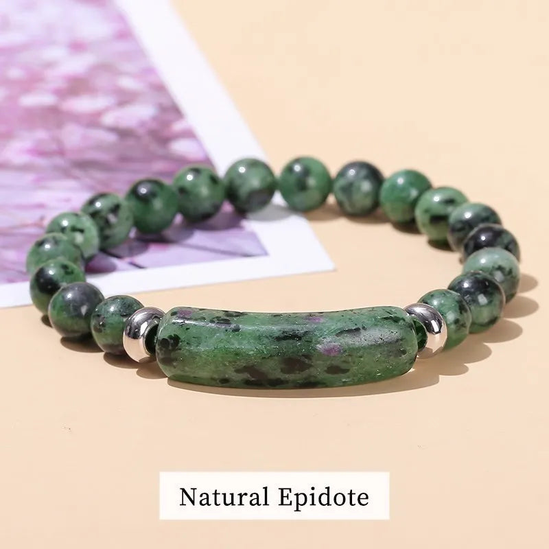 Tigerauge & Amethyst Armband – Rechteckiger Naturstein-Charm für Damen & Herren