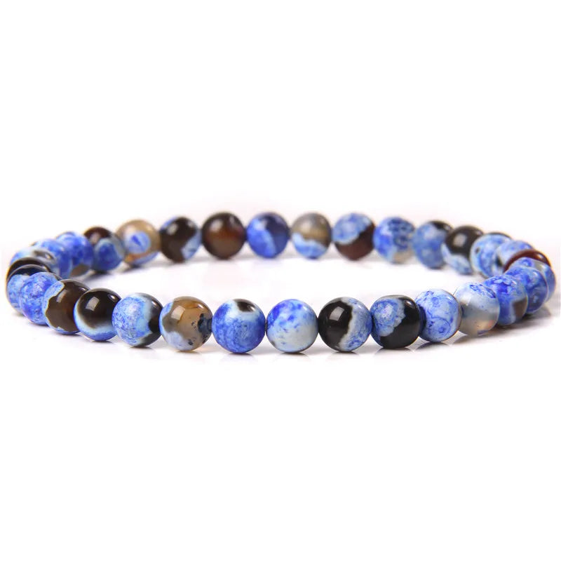 6 mm Naturstein-Armband – Apatit, Lapislazuli & Türkis für Damen & Herren