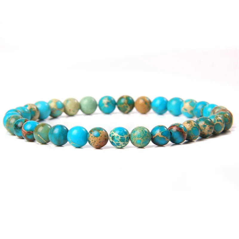 6 mm Naturstein-Armband – Apatit, Lapislazuli & Türkis für Damen & Herren