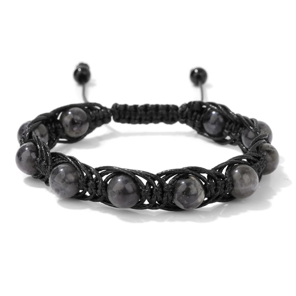 Geflochtenes Tigerauge & Türkis Armband – Verstellbarer Chakra-Schmuck