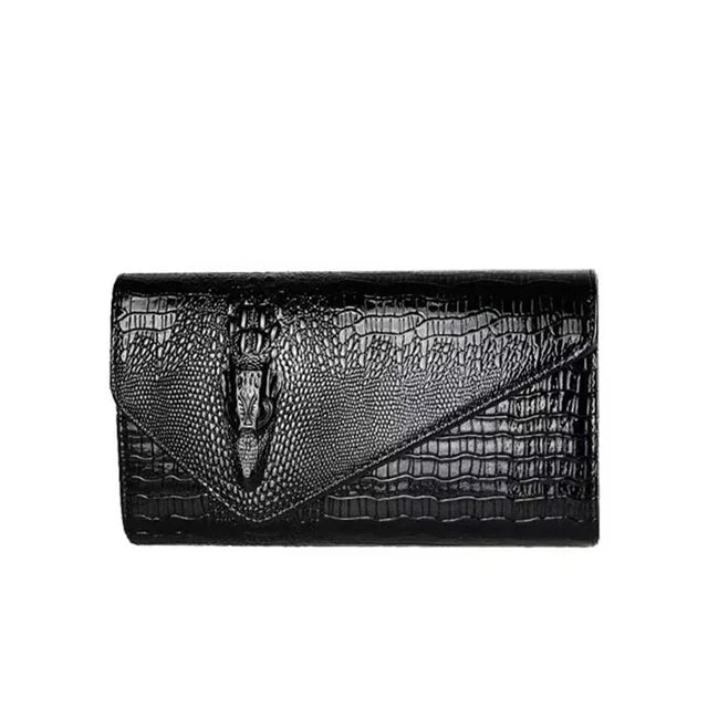 Damen Schultertasche mit Schlangenmuster – Modische Umhängetasche mit Kette