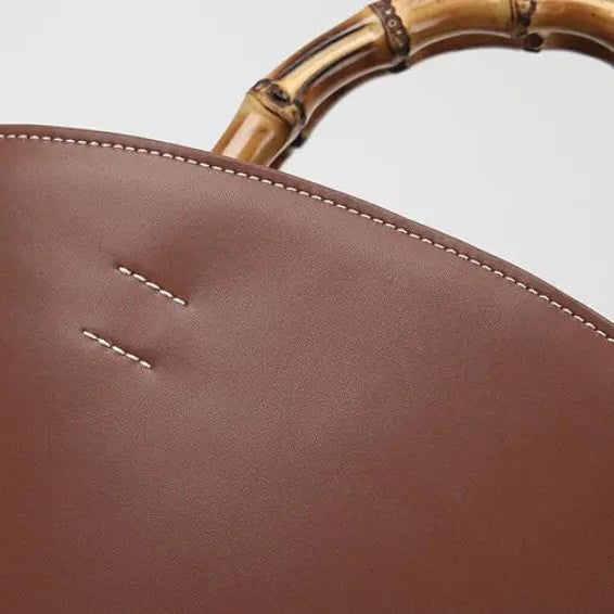 Leder Bambus Eimer Tasche CJ
