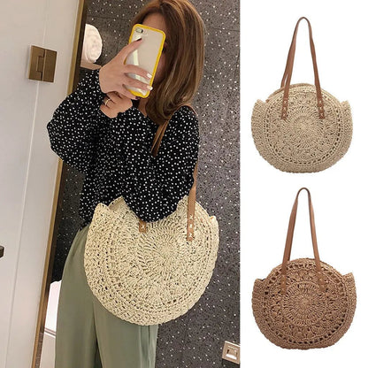 Runder Stroh Crochet Bag CJ