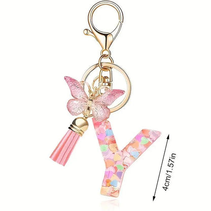 Kristall Buchstabe Keychain mit Herz CJ