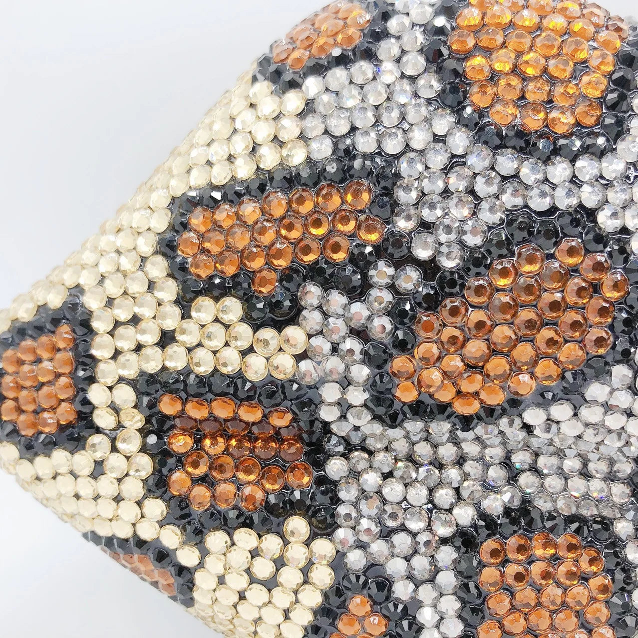 Leopardenmuster Clutch mit Strass – Glitzer-Abendtasche für Damen