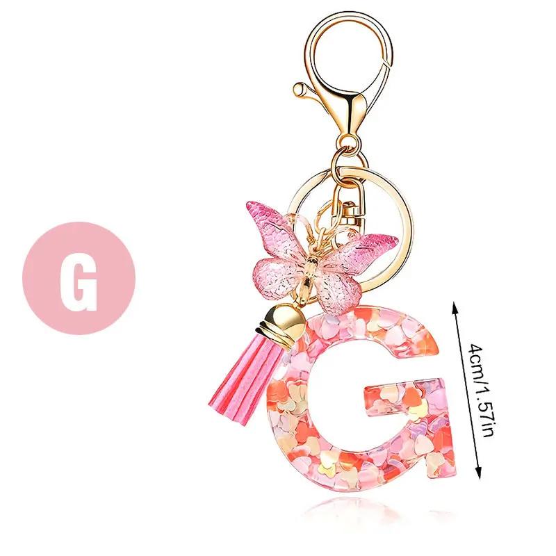 Kristall Buchstabe Keychain mit Herz CJ
