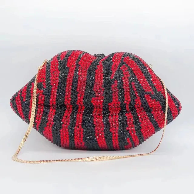 Leopardenmuster Clutch mit Strass – Glitzer-Abendtasche für Damen