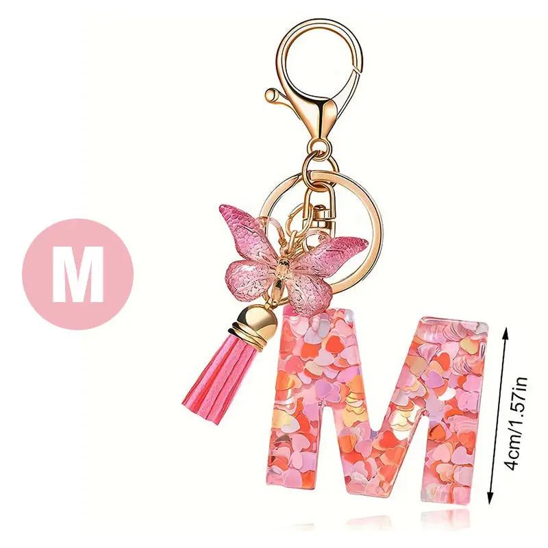 Kristall Buchstabe Keychain mit Herz CJ