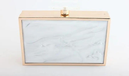 acrylic evening bag with perfume bottle