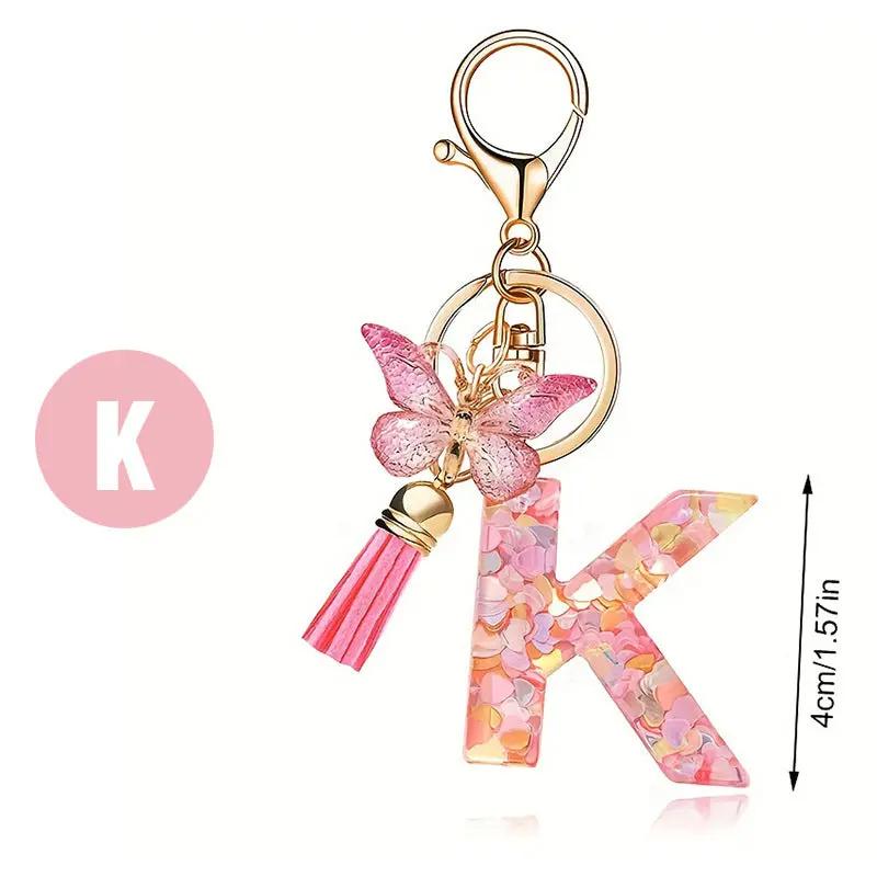 Kristall Buchstabe Keychain mit Herz CJ