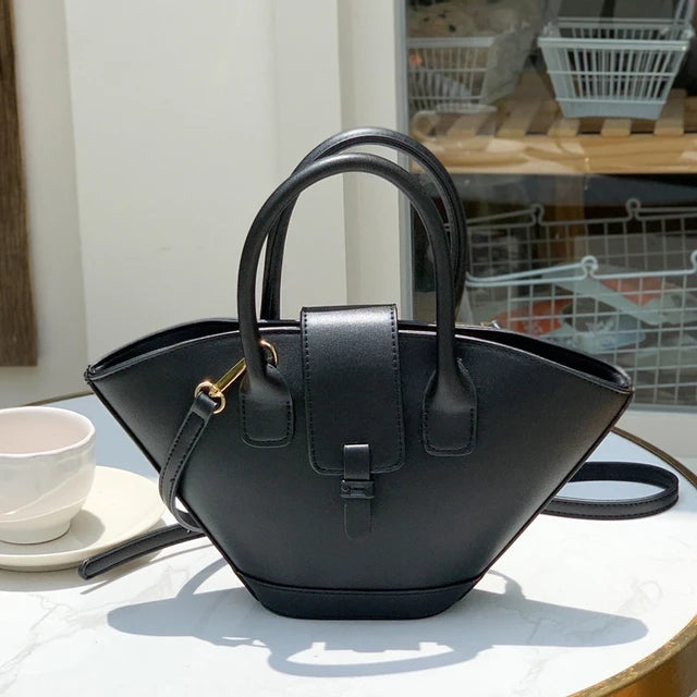 Vintage Shell Bag Damen – Kleine PU Leder Handtasche im Korean Style