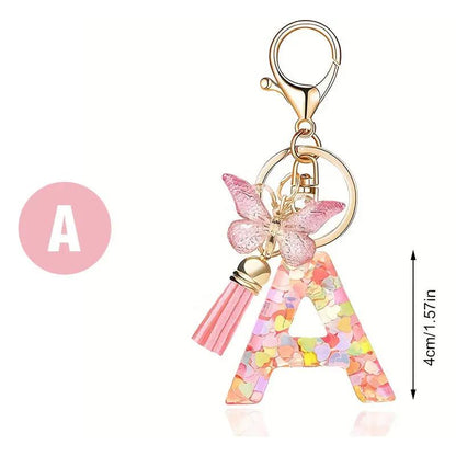 Kristall Buchstabe Keychain mit Herz CJ
