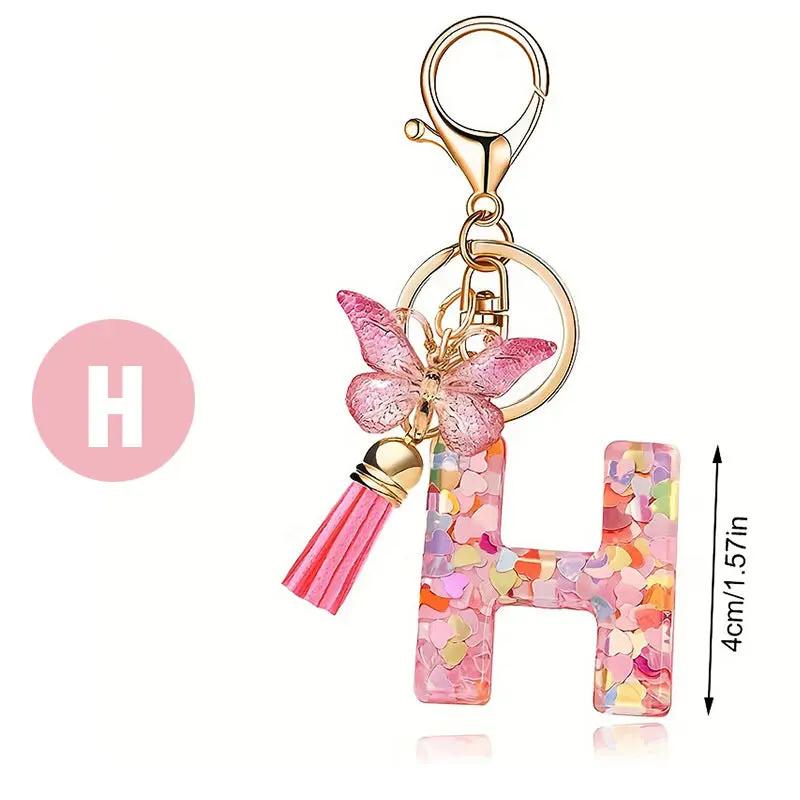 Kristall Buchstabe Keychain mit Herz CJ