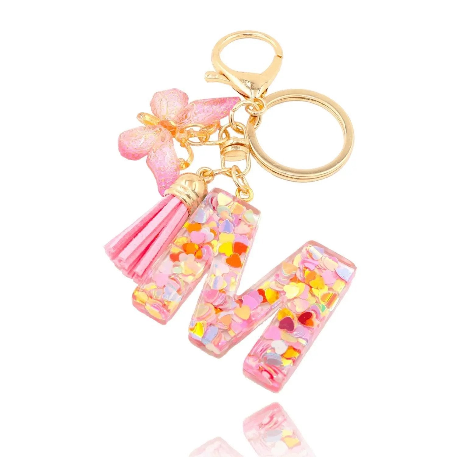Kristall Buchstabe Keychain mit Herz CJ