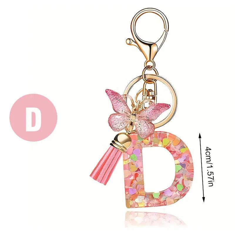 Kristall Buchstabe Keychain mit Herz CJ