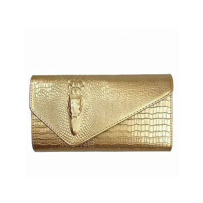 Damen Schultertasche mit Schlangenmuster – Modische Umhängetasche mit Kette