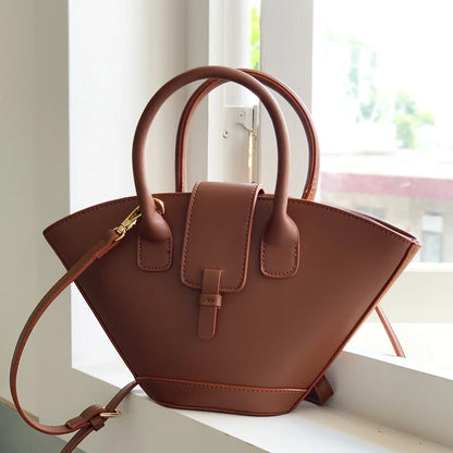 Vintage Shell Bag Damen – Kleine PU Leder Handtasche im Korean Style
