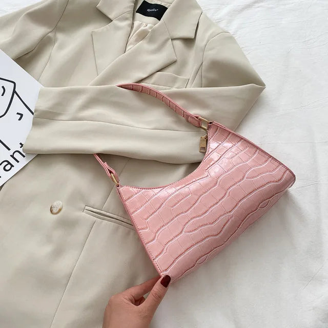 PU Leder Schultertasche – Alligator Look für stilvolle Auftritte