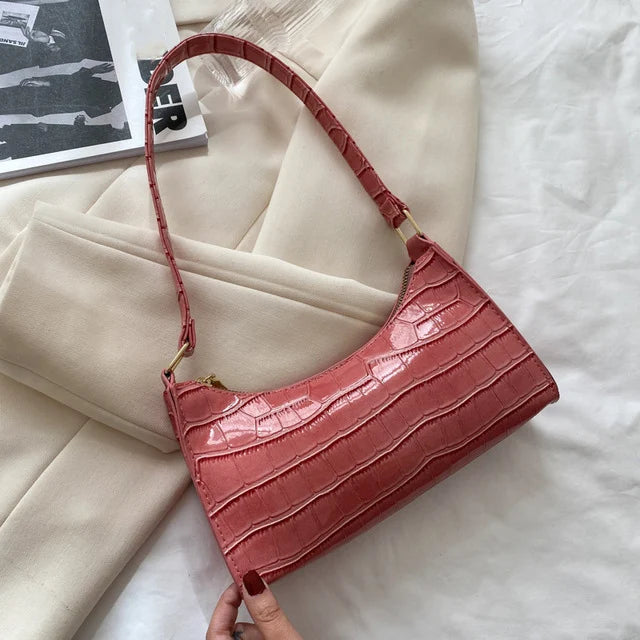 PU Leder Schultertasche – Alligator Look für stilvolle Auftritte