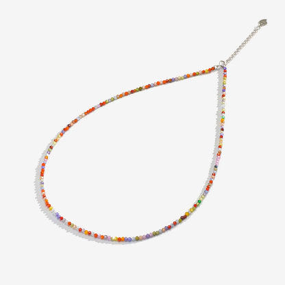 Naturstein-Halskette 2mm – Spinell, Lapis & Amethyst in 925er Silber
