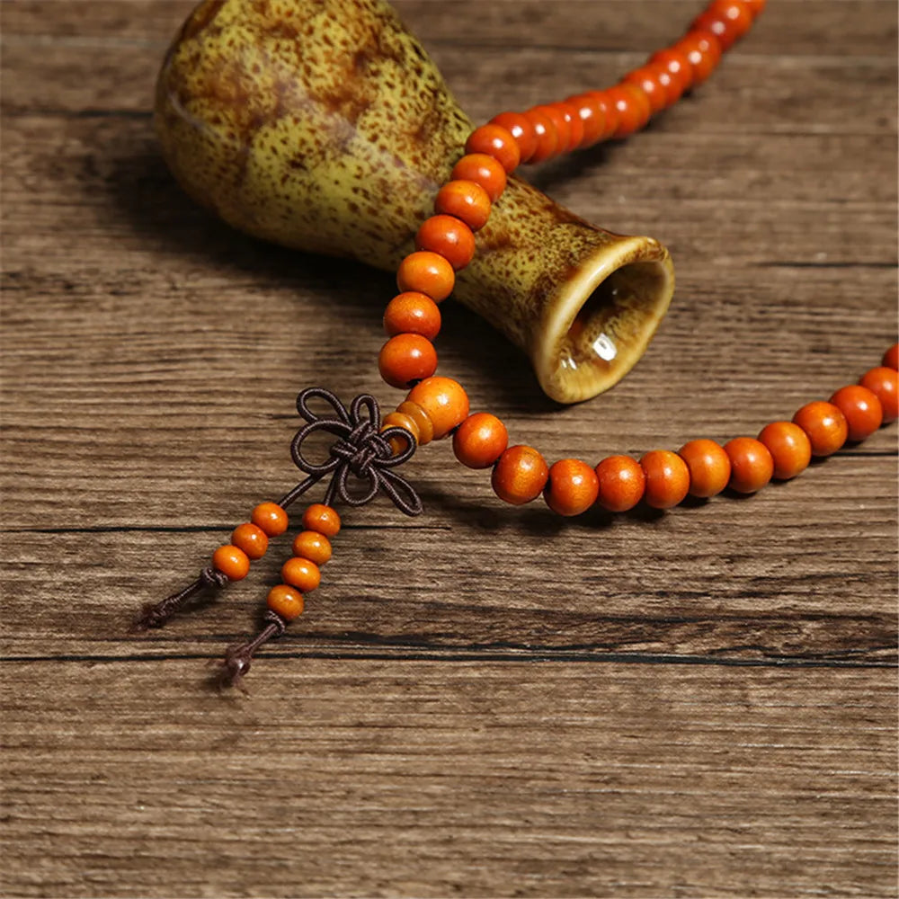 Grünes Sandelholz-Armband 6 mm – Buddhistische Mala für Damen & Herren