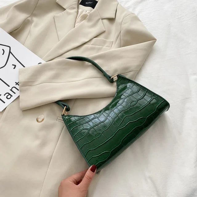 PU Leder Schultertasche – Alligator Look für stilvolle Auftritte