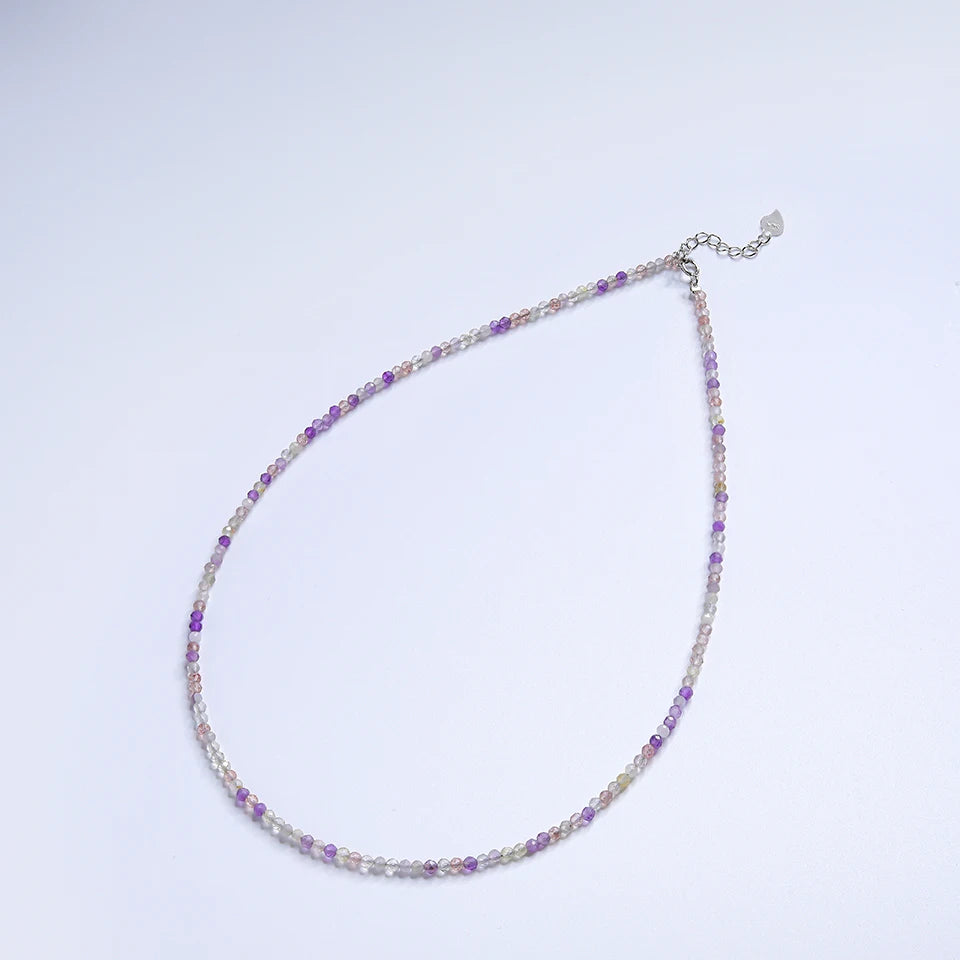 Feine Naturstein-Halskette mit 925 Silber – Spinell, Amethyst, Amazonit & mehr