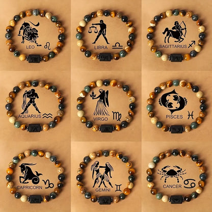 Tigerauge Sternzeichen-Armband – 12 Sternbilder Glücksarmband