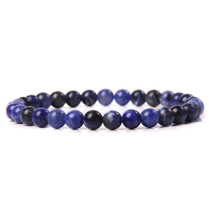 6 mm Naturstein-Armband – Apatit, Lapislazuli & Türkis für Damen & Herren