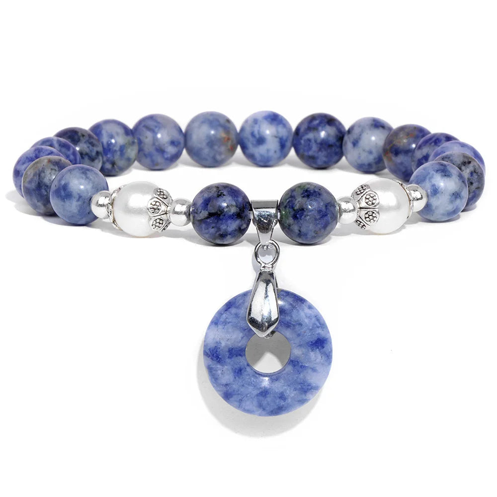 Kraftstein-Armband mit Symbolen – Naturstein-Schmuck für Frauen