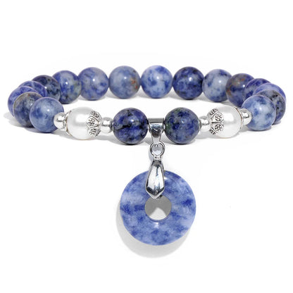Kraftstein-Armband mit Symbolen – Naturstein-Schmuck für Frauen