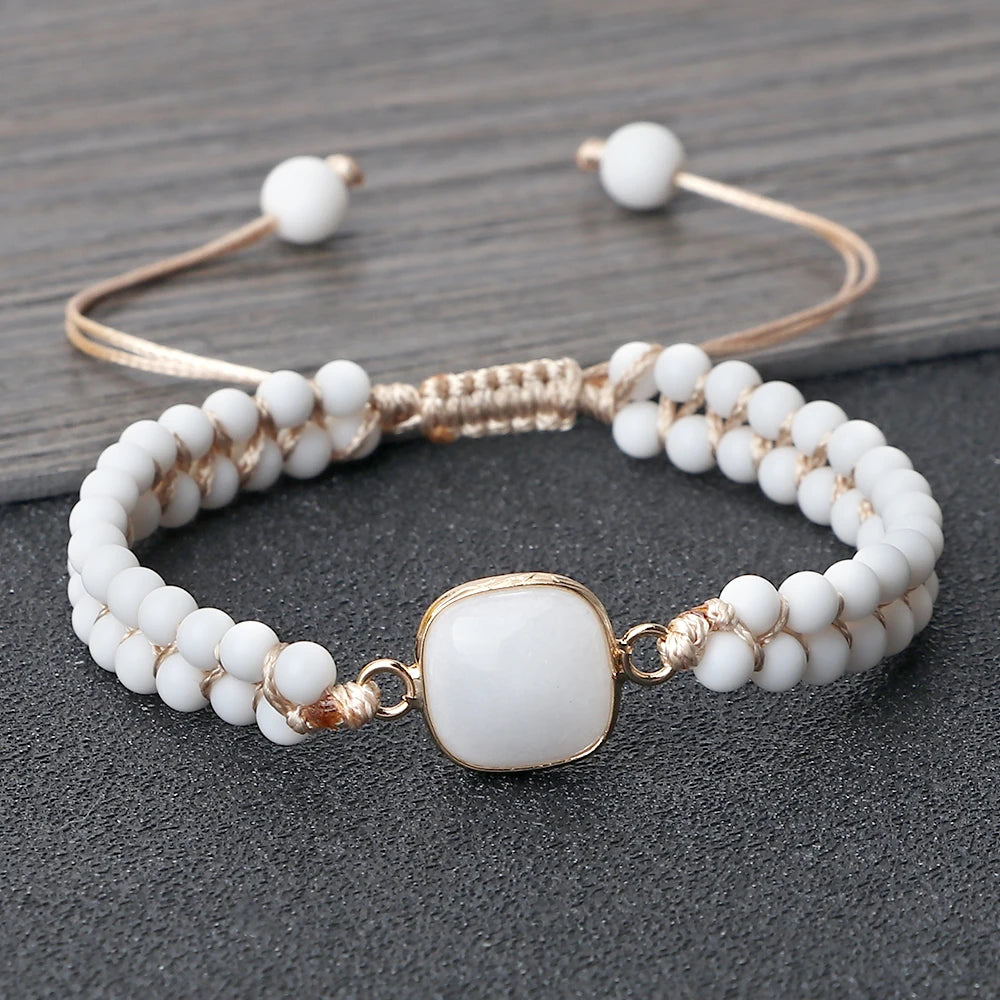 4 mm Howlith-Armband – Mini-Naturstein für Yoga & Heilung