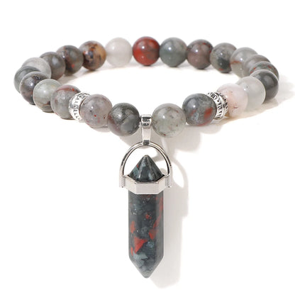 Kraftstein-Armband mit Symbolen – Naturstein-Schmuck für Frauen