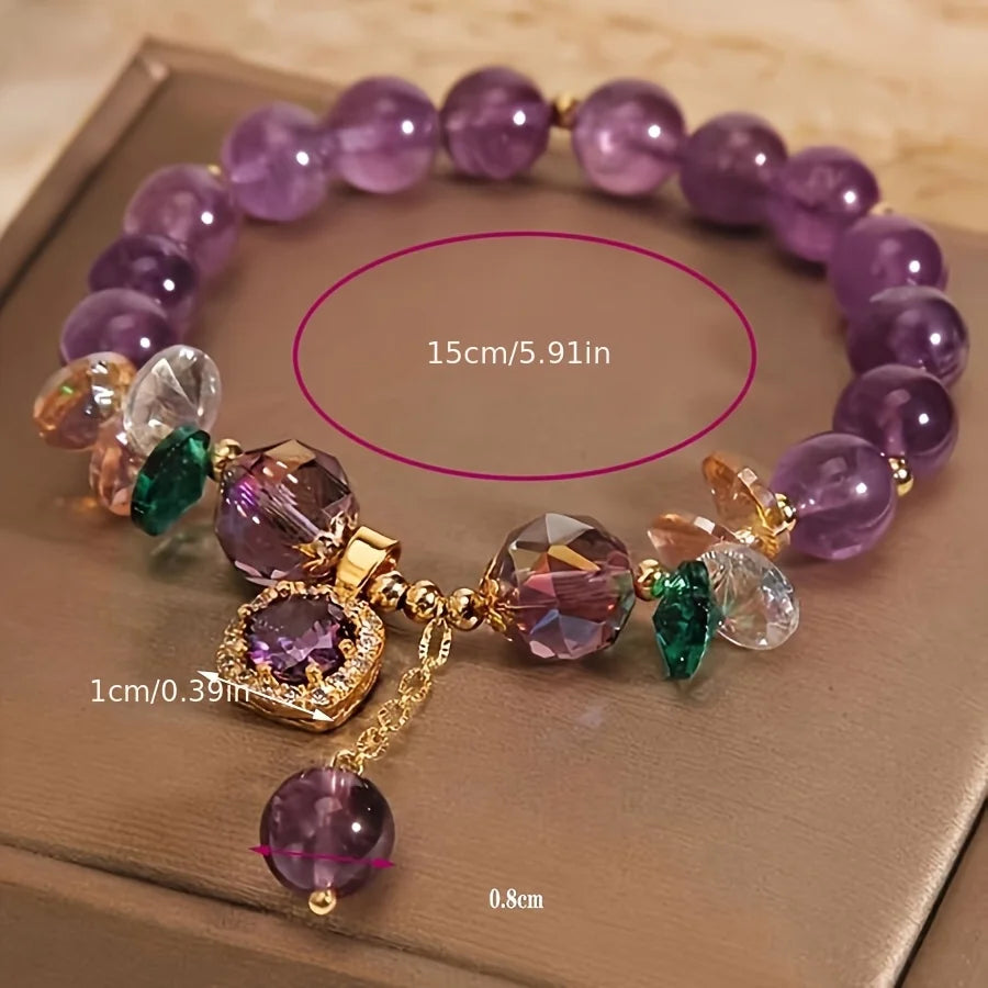 Klassisches Amethyst-Armband – Naturstein & Heilperlen für Damen & Herren
