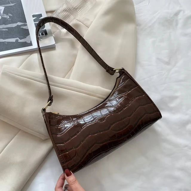 PU Leder Schultertasche – Alligator Look für stilvolle Auftritte