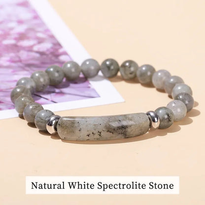 Tigerauge & Amethyst Armband – Rechteckiger Naturstein-Charm für Damen & Herren