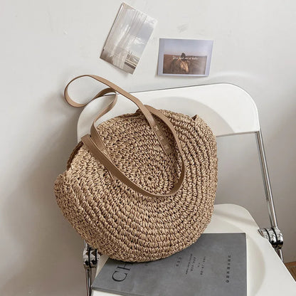 Sommer Rattan Tasche – Boho Handtasche mit großer Kapazität