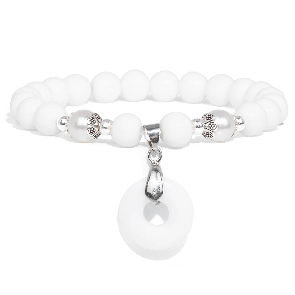 Kraftstein-Armband mit Symbolen – Naturstein-Schmuck für Frauen