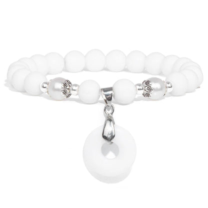 Kraftstein-Armband mit Symbolen – Naturstein-Schmuck für Frauen