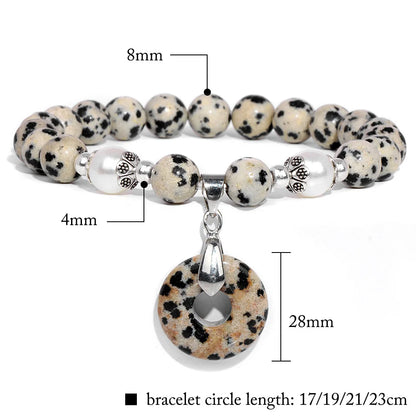 Kraftstein-Armband mit Symbolen – Naturstein-Schmuck für Frauen