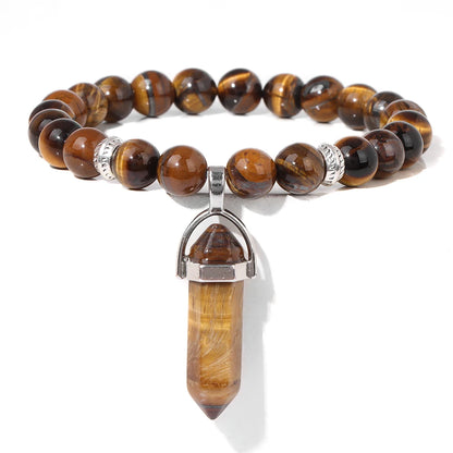 Kraftstein-Armband mit Symbolen – Naturstein-Schmuck für Frauen