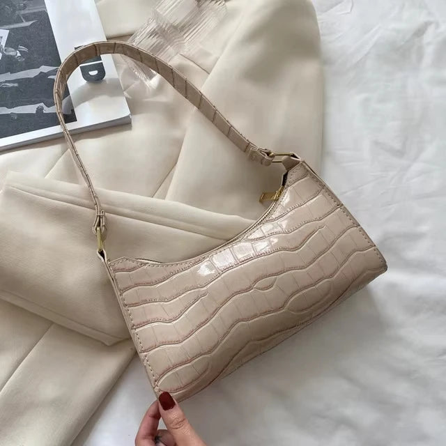 PU Leder Schultertasche – Alligator Look für stilvolle Auftritte