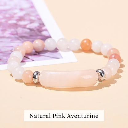Tigerauge & Amethyst Armband – Rechteckiger Naturstein-Charm für Damen & Herren