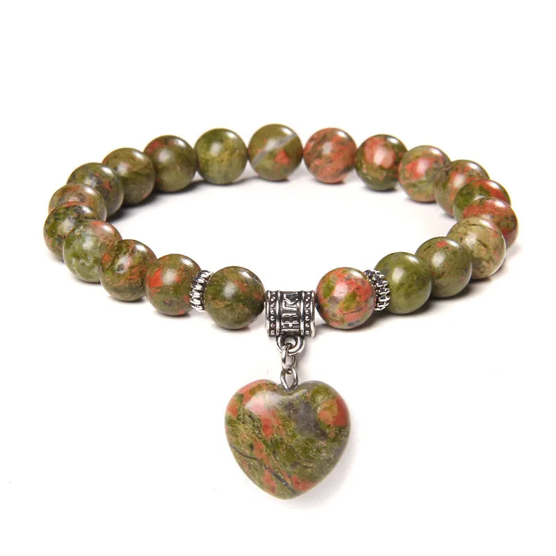 Kraftstein-Armband mit Symbolen – Naturstein-Schmuck für Frauen