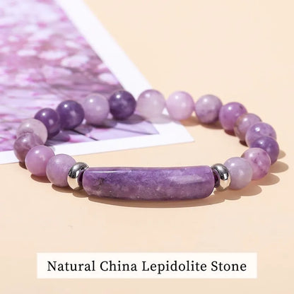 Tigerauge & Amethyst Armband – Rechteckiger Naturstein-Charm für Damen & Herren