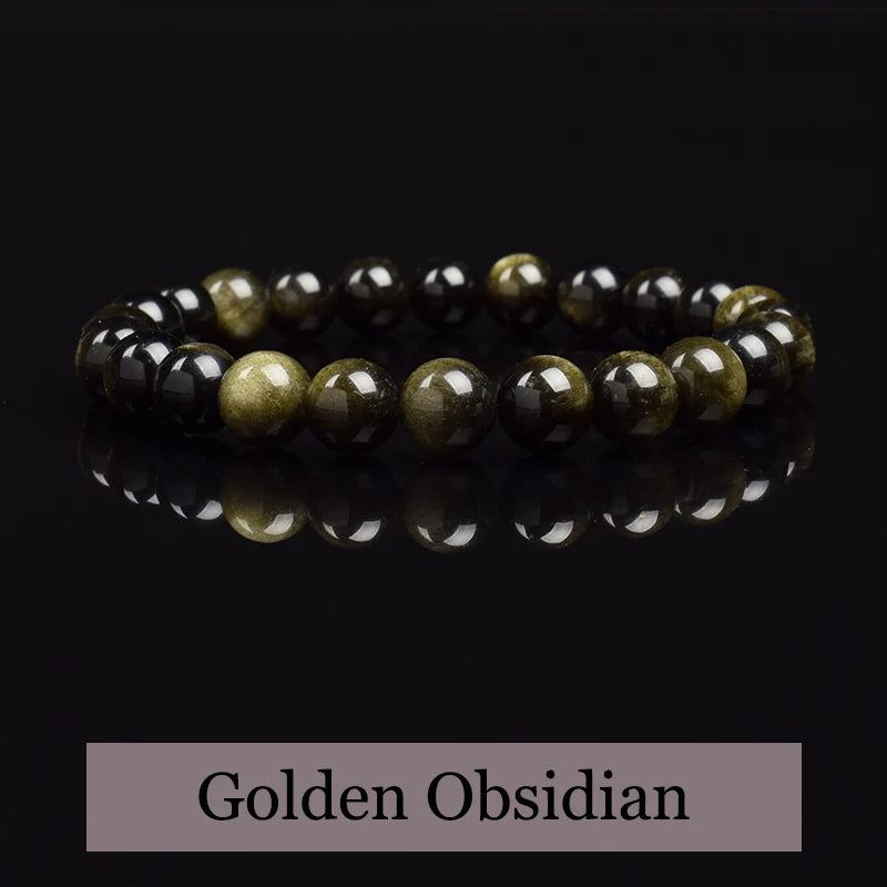 Goldener Obsidian Armband – Naturstein-Energieschmuck für Damen & Herren