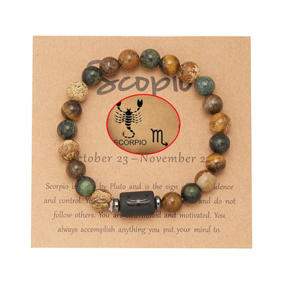 Tigerauge Sternzeichen-Armband – 12 Sternbilder Glücksarmband