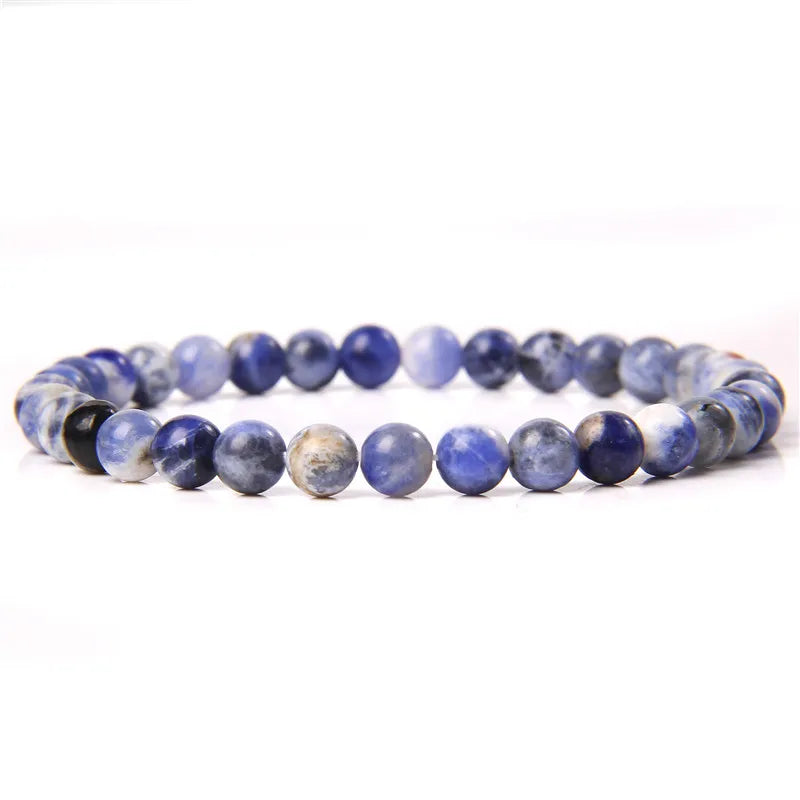 6 mm Naturstein-Armband – Apatit, Lapislazuli & Türkis für Damen & Herren